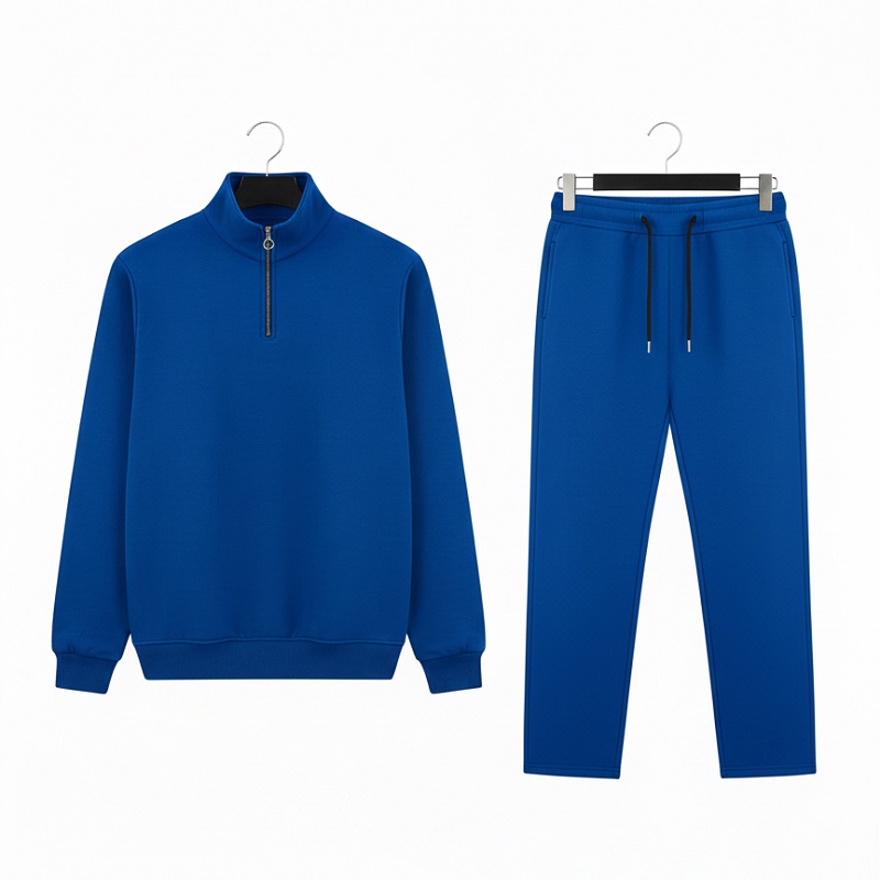 ست مردانه نیم زیپ و شلوار جاگر مدل Behshad-آبی